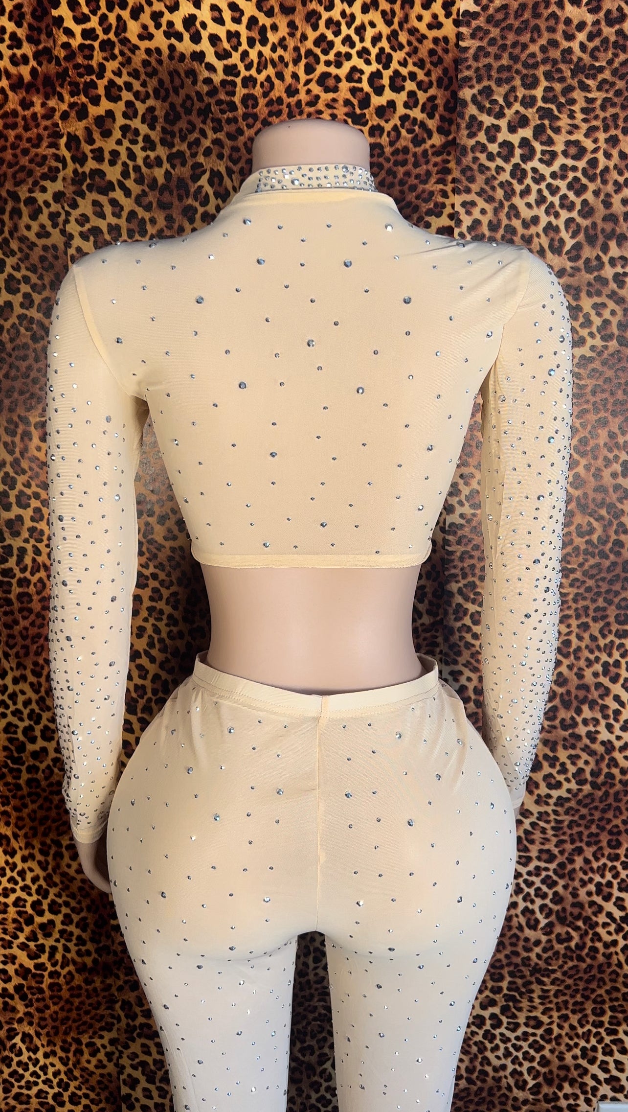 Diamond Crop Top Leggings Set