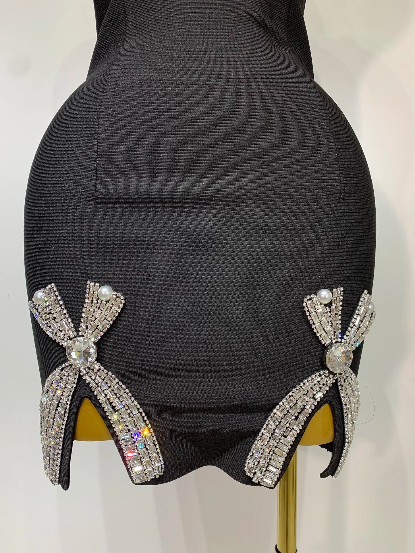 Diamond Bow Bandage Mini Dress