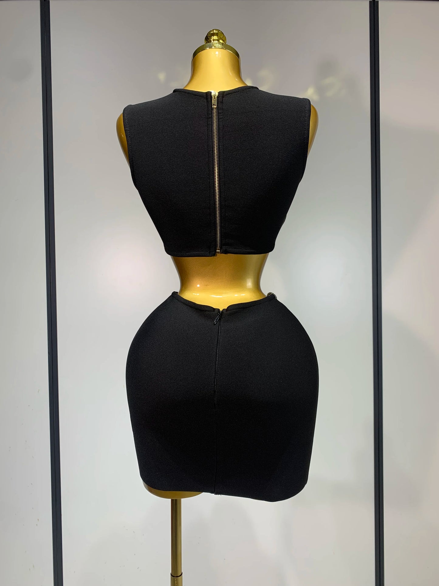 Diamond Flower Mini Bandage Skirt Set