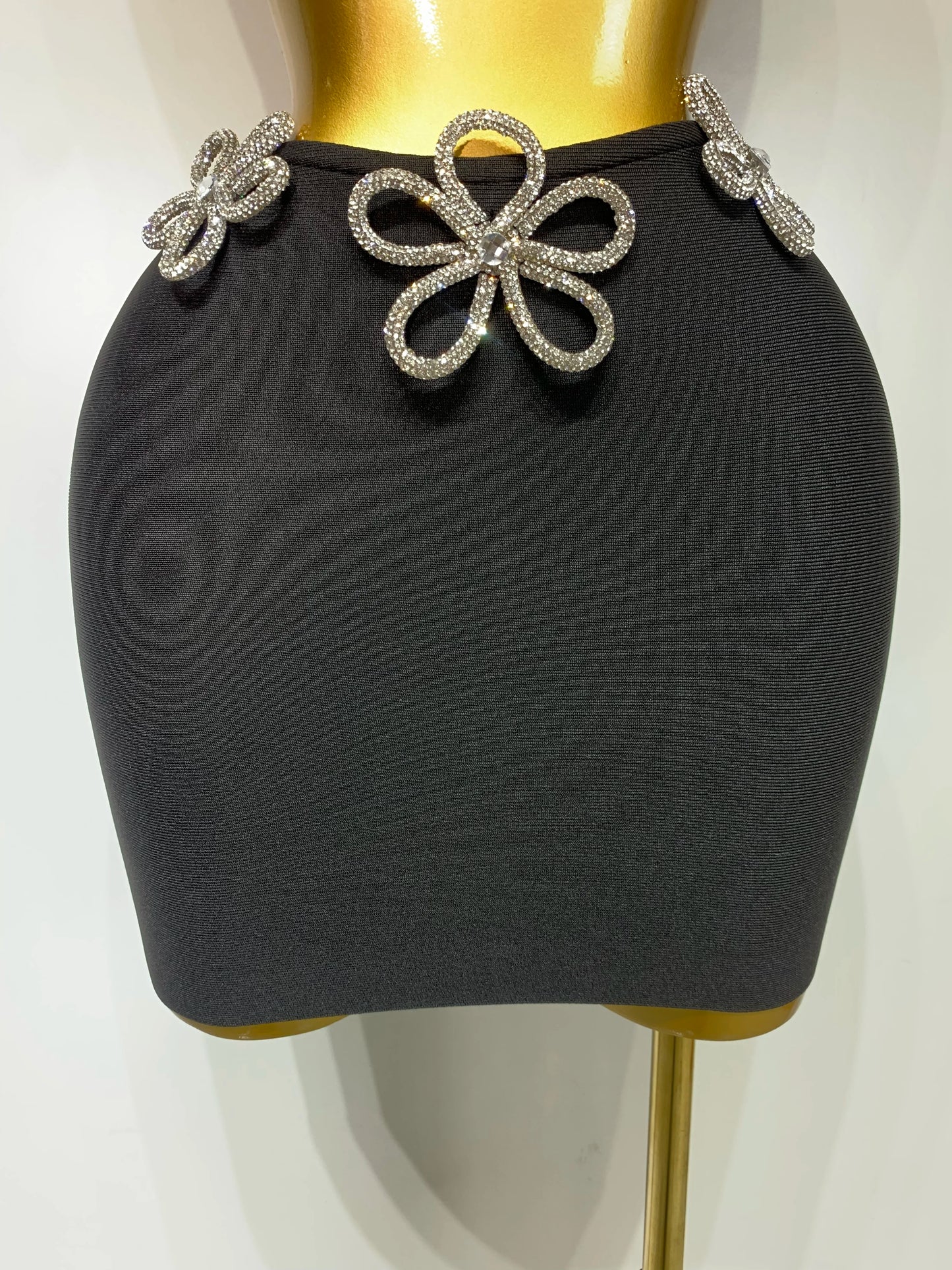 Diamond Flower Mini Bandage Skirt Set