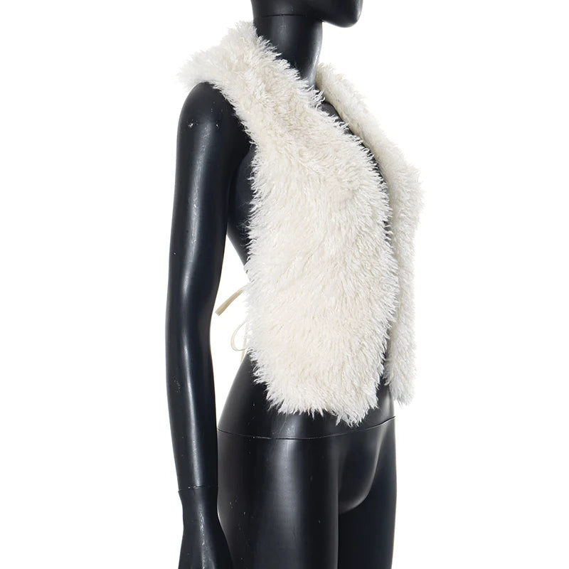 Peanut Butter Furry Halter Tank Top
