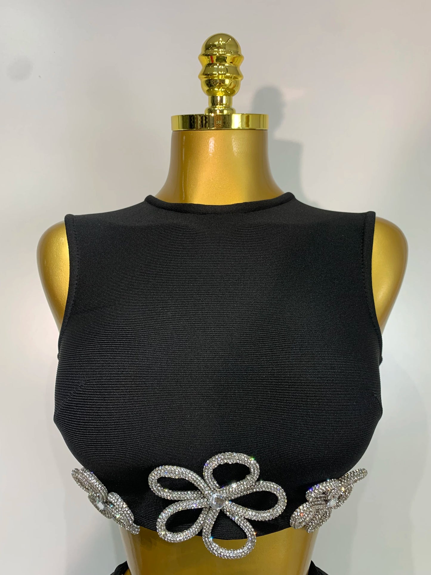 Diamond Flower Mini Bandage Skirt Set