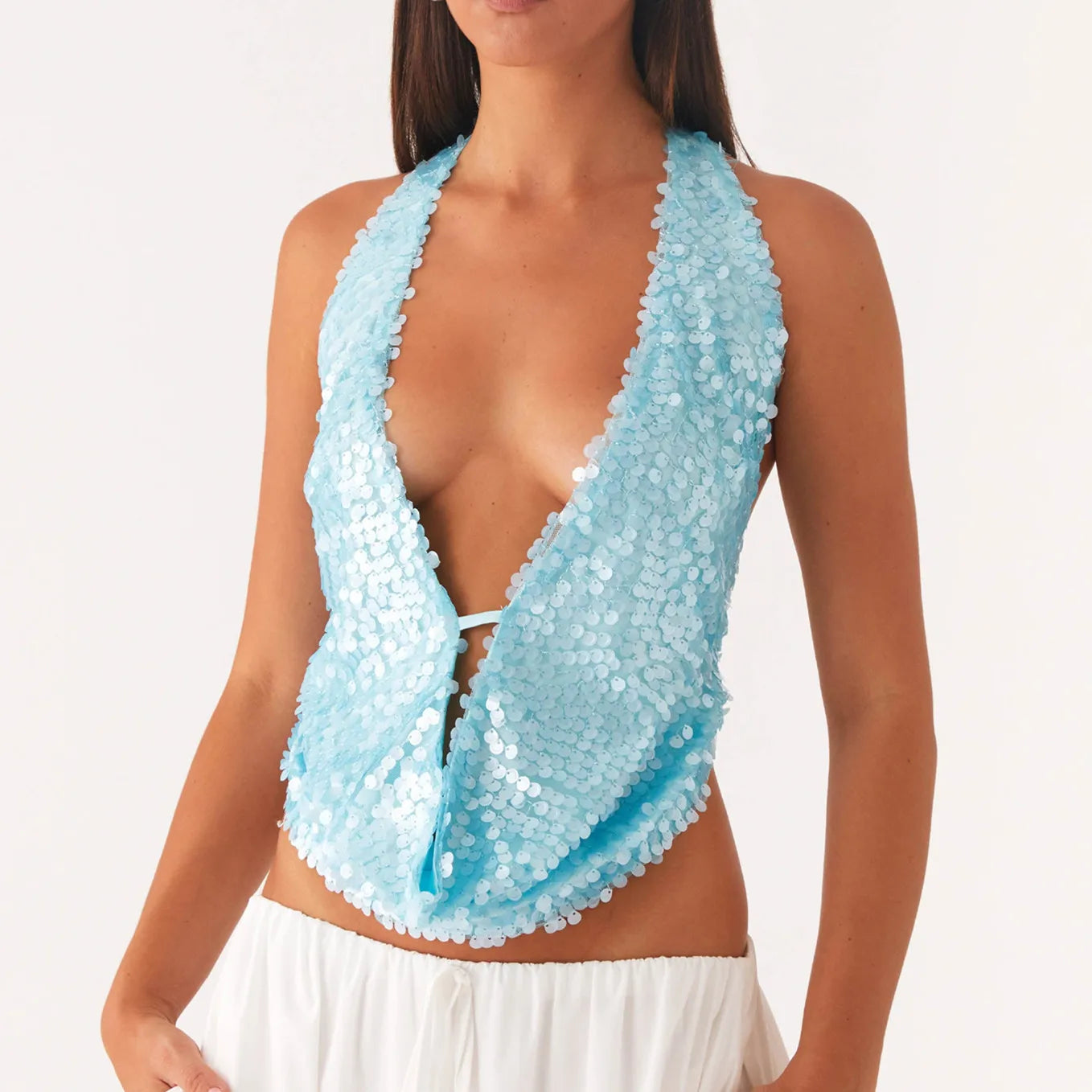Ravyn Sequins Halter Top